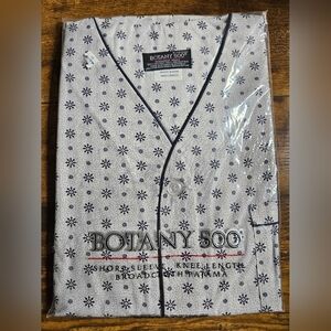 VTG Botany 500 Snowflake Pajama Set Short Pants & Shirt White Green Size Medium